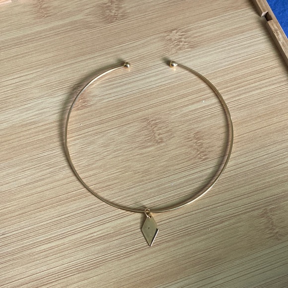 NEW Luv Aj Gold hard choker necklace with charm diamond